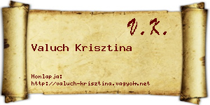 Valuch Krisztina névjegykártya